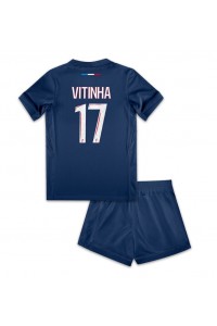 Fotbalové Dres Paris Saint-Germain Vitinha #17 Dětské Domácí Oblečení 2024-25 Krátký Rukáv (+ trenýrky)